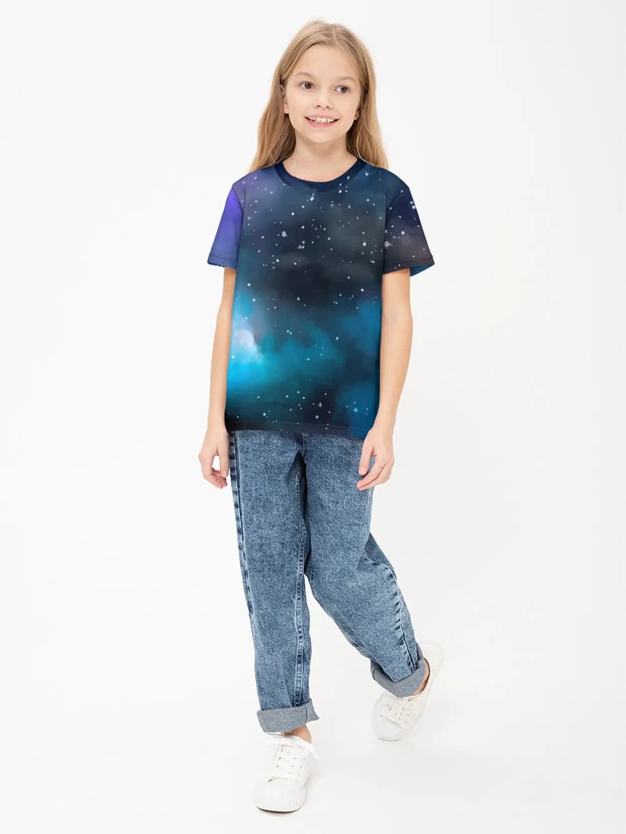 Girls' basic cotton T-shirt
