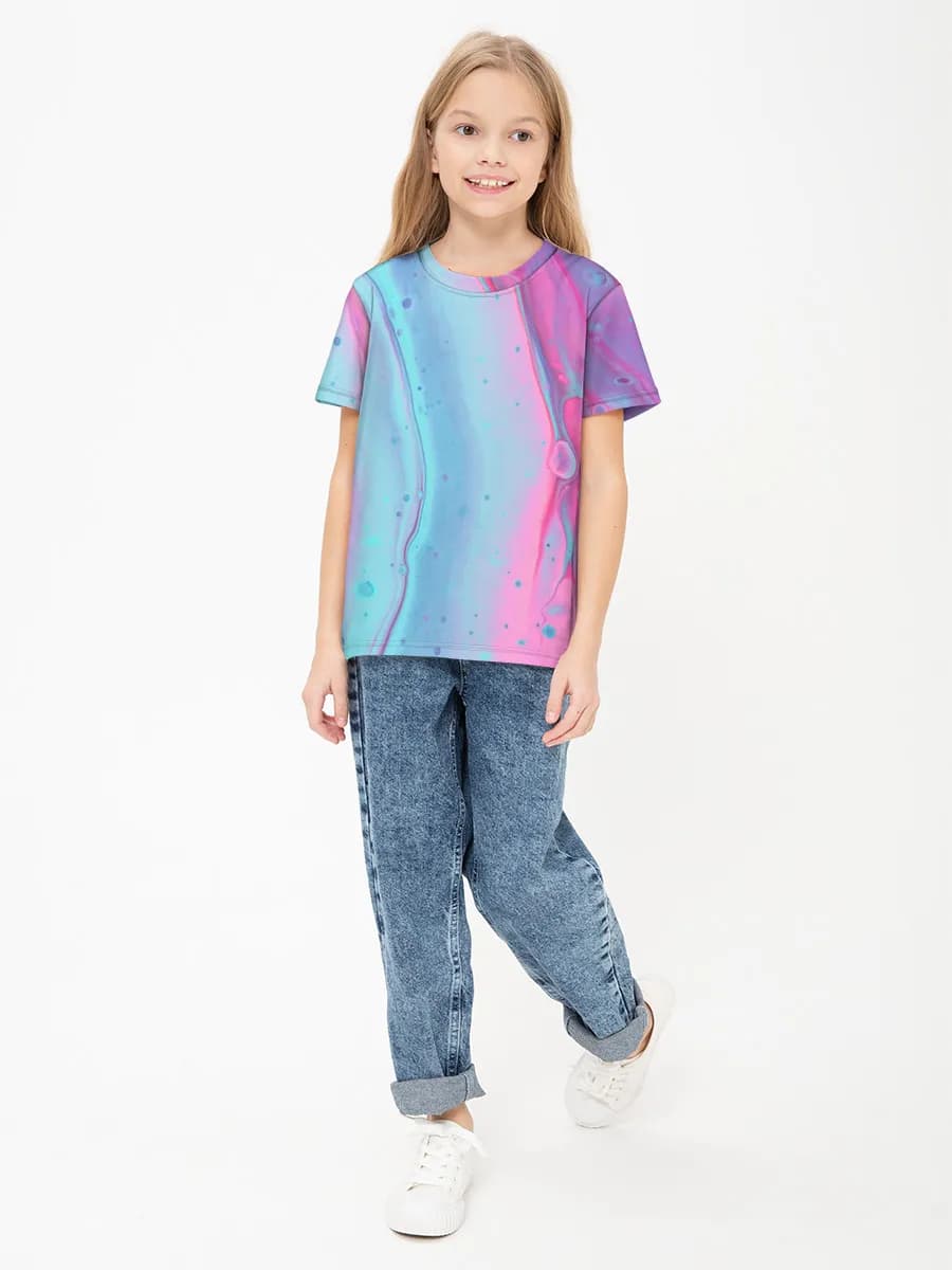 Girls' basic cotton T-shirt