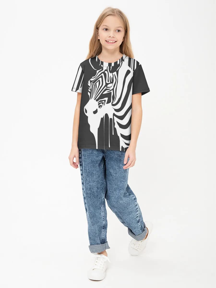 Girls' basic cotton T-shirt
