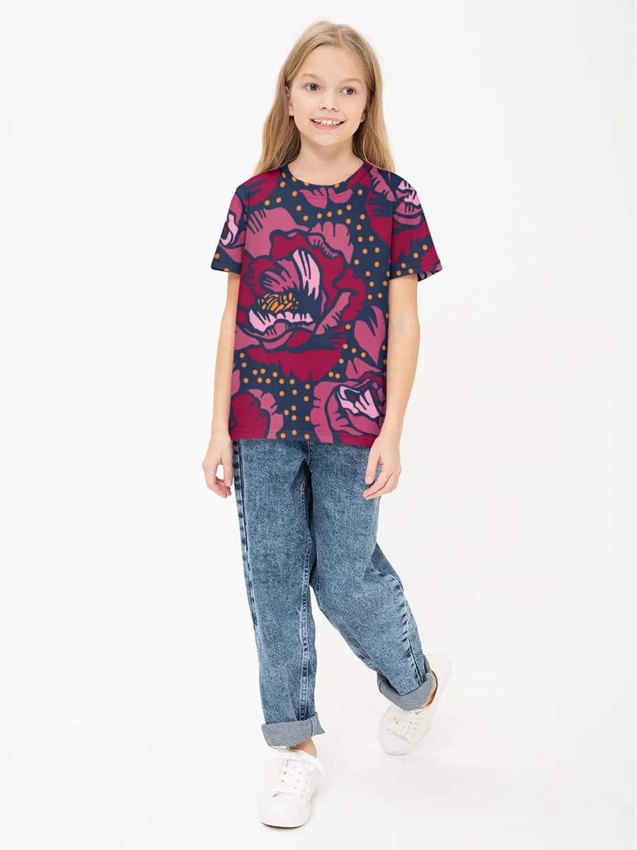 女の子 ベーシック コットンTシャツ