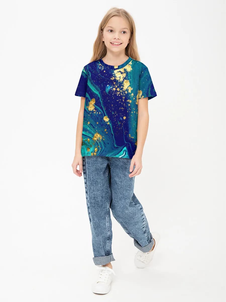 Girls' basic cotton T-shirt