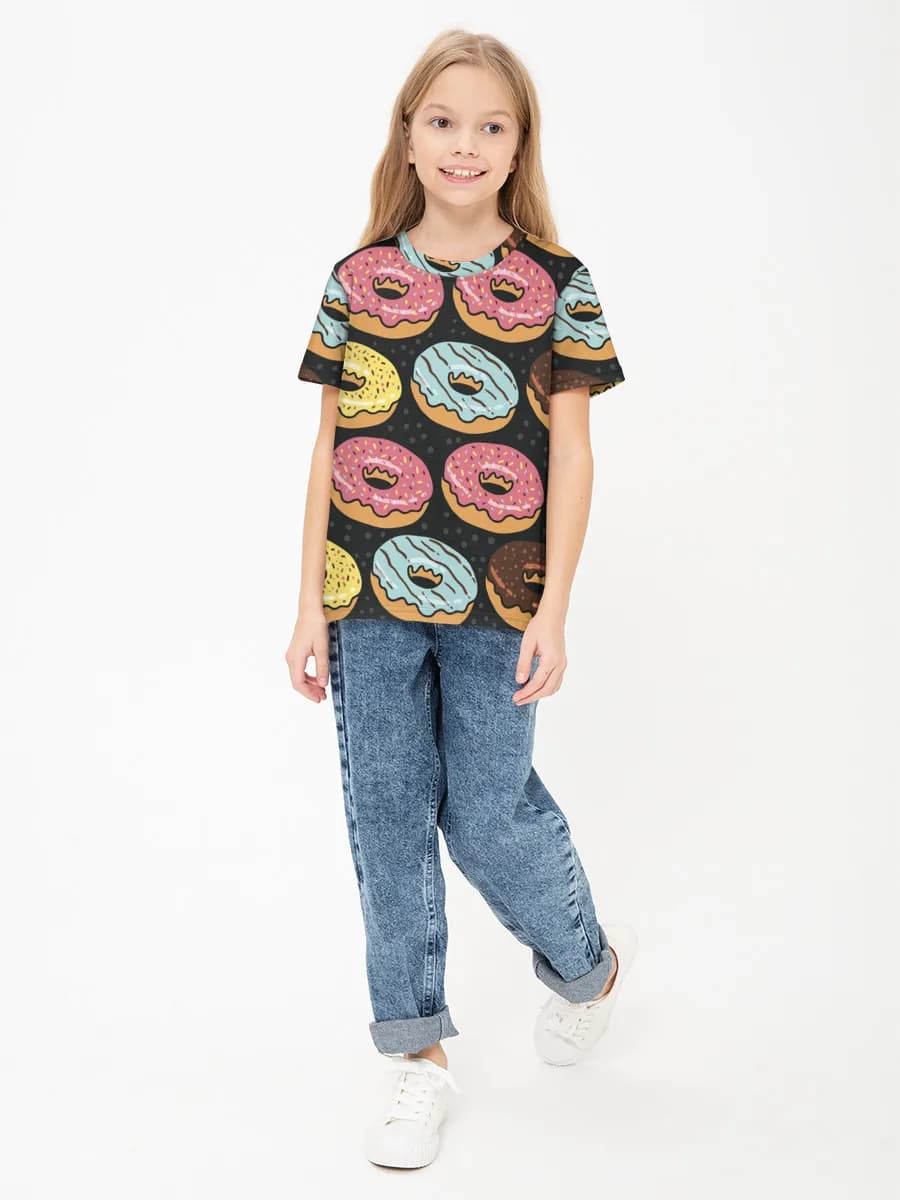 Basic Baumwoll-T-Shirt Mädchen