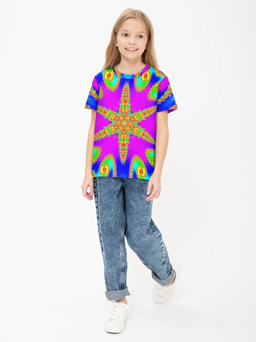 Girls' basic cotton T-shirt