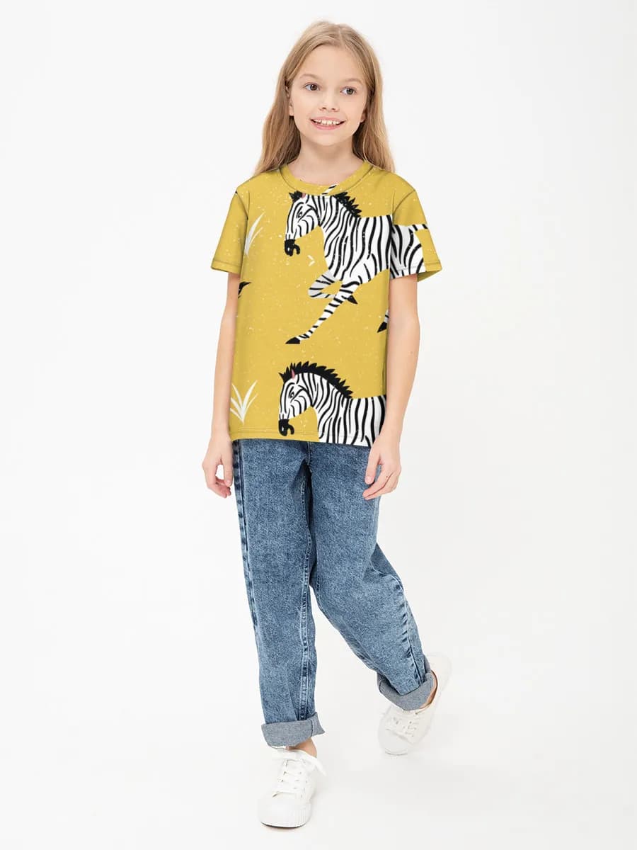Girls' basic cotton T-shirt