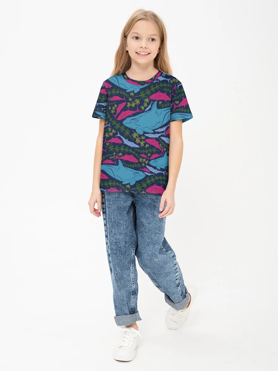 Basic Baumwoll-T-Shirt Mädchen