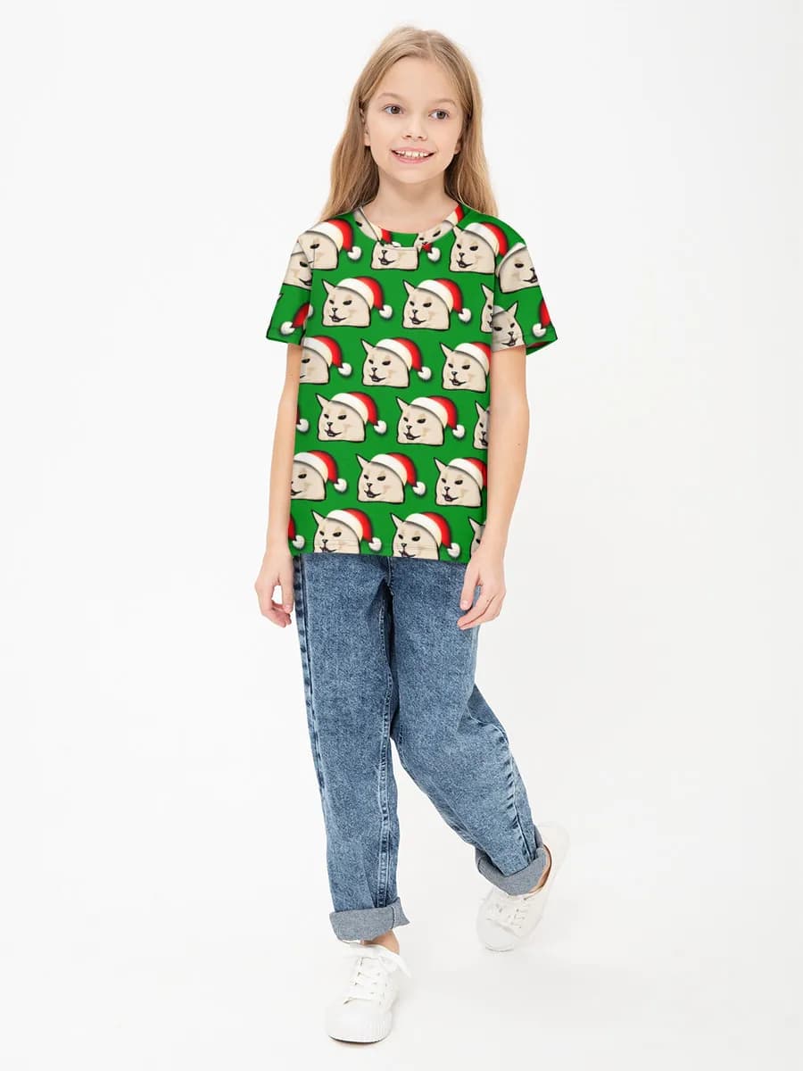 Girls' basic cotton T-shirt