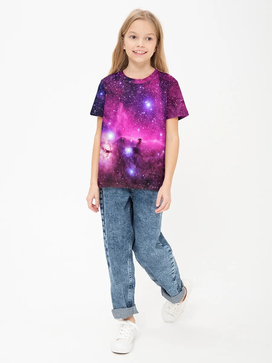 Girls' basic cotton T-shirt