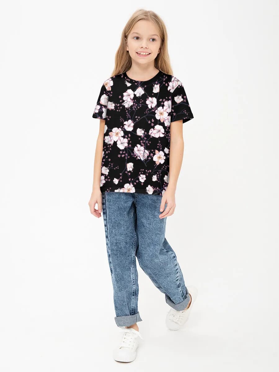Basic Baumwoll-T-Shirt Mädchen