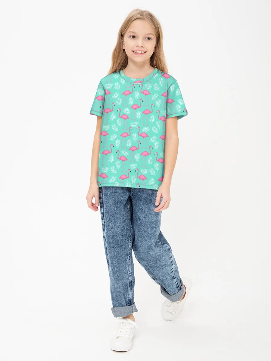 Girls' basic cotton T-shirt