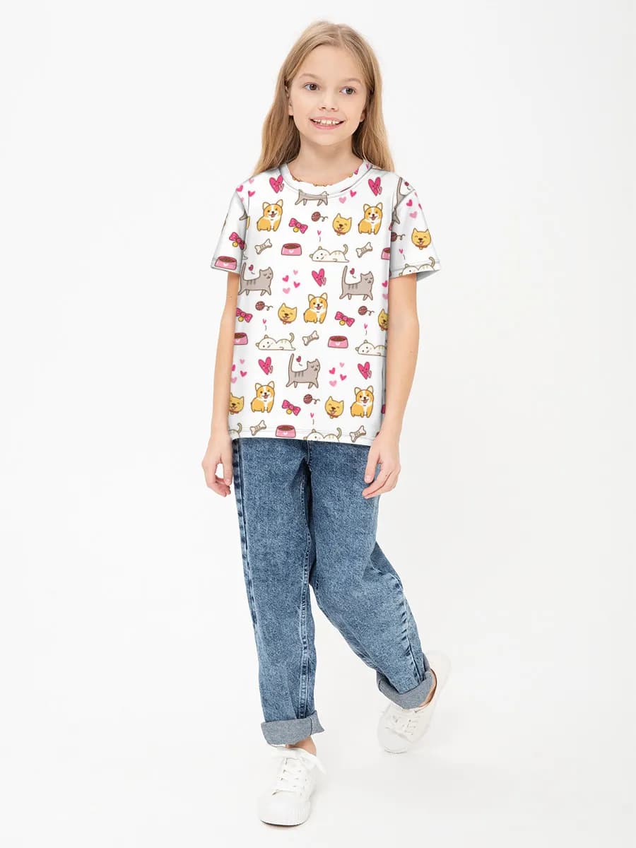 Camiseta Básica de Algodón Niña