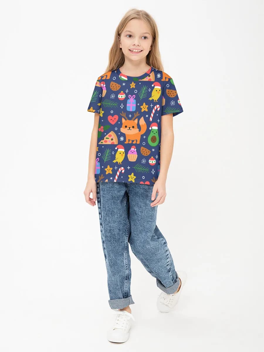 Girls' basic cotton T-shirt