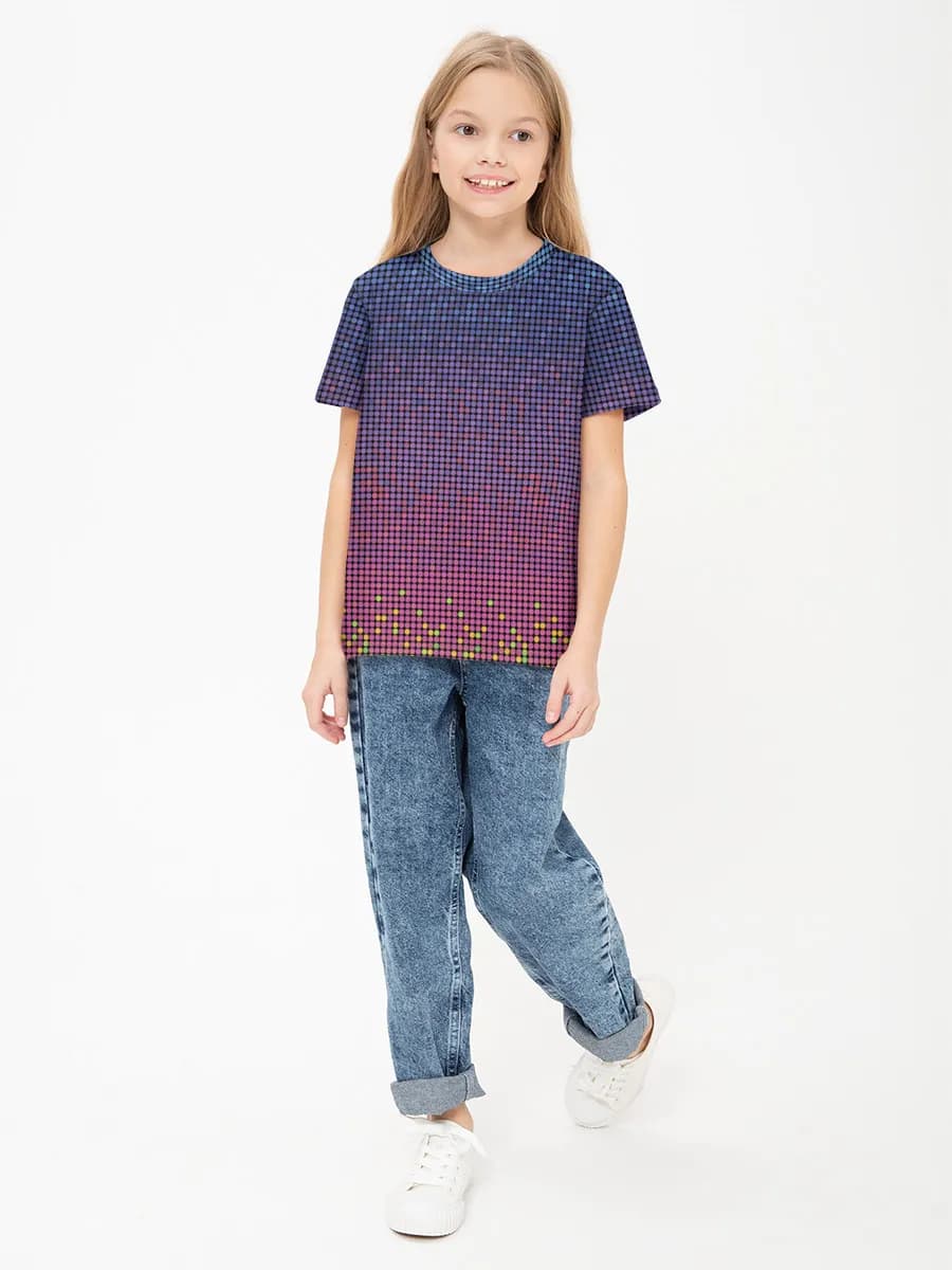Girls' basic cotton T-shirt