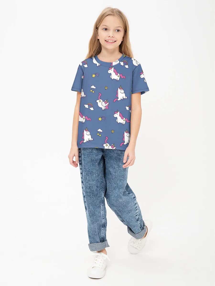 Basic Baumwoll-T-Shirt Mädchen