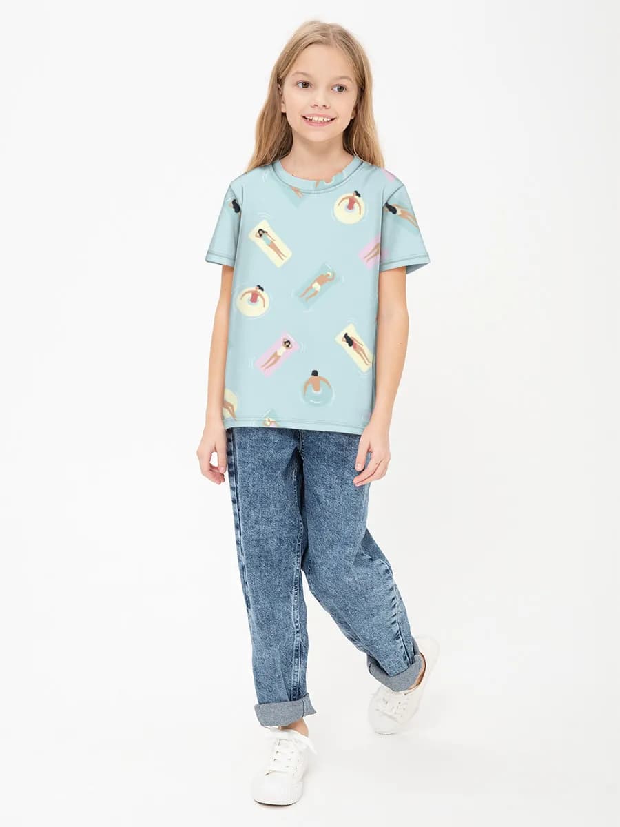 Basic Baumwoll-T-Shirt Mädchen