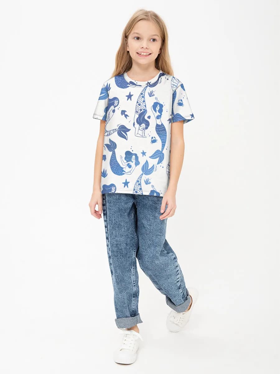 Girls' basic cotton T-shirt