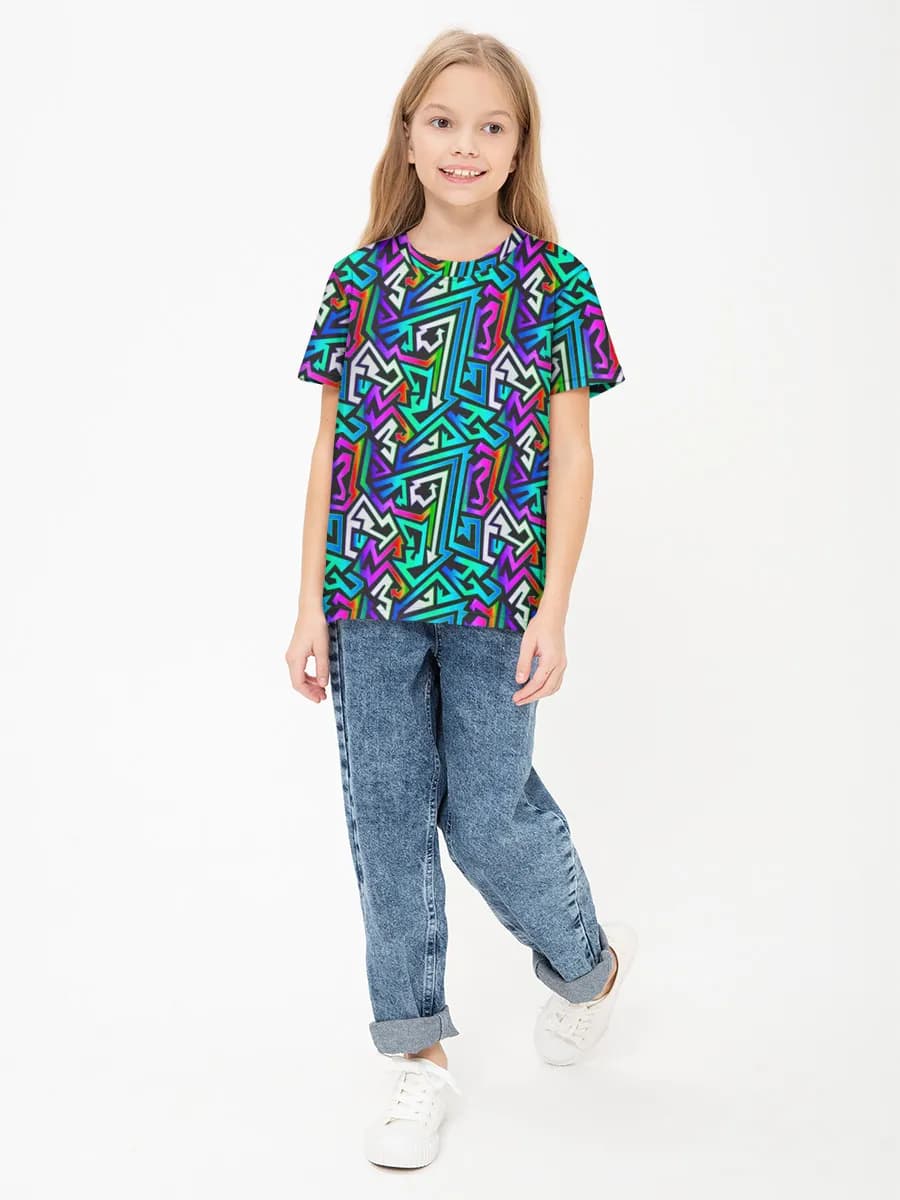 Girls' basic cotton T-shirt