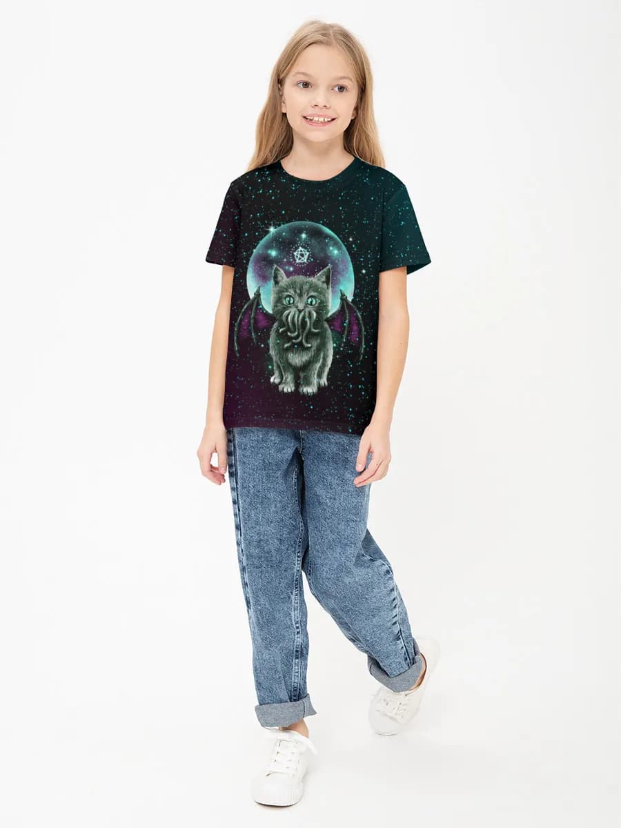 Girls' basic cotton T-shirt