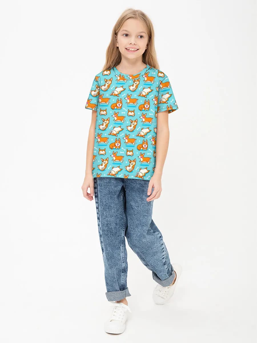 Basic Baumwoll-T-Shirt Mädchen