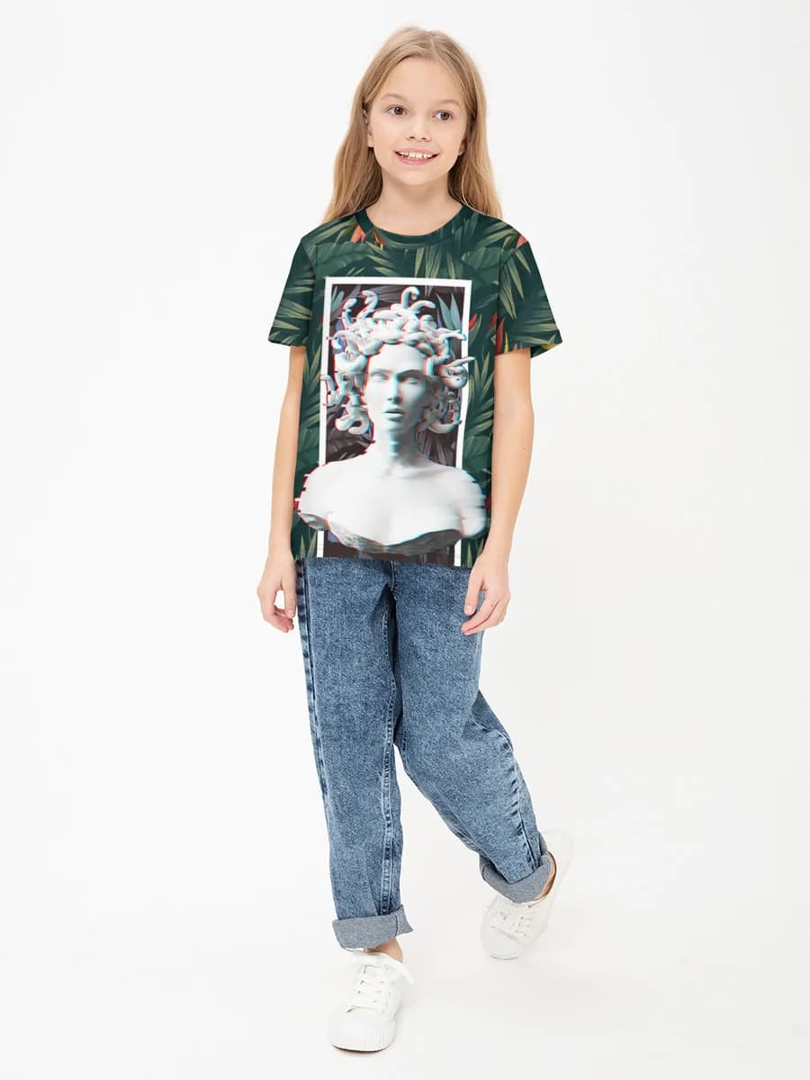 Girls' basic cotton T-shirt