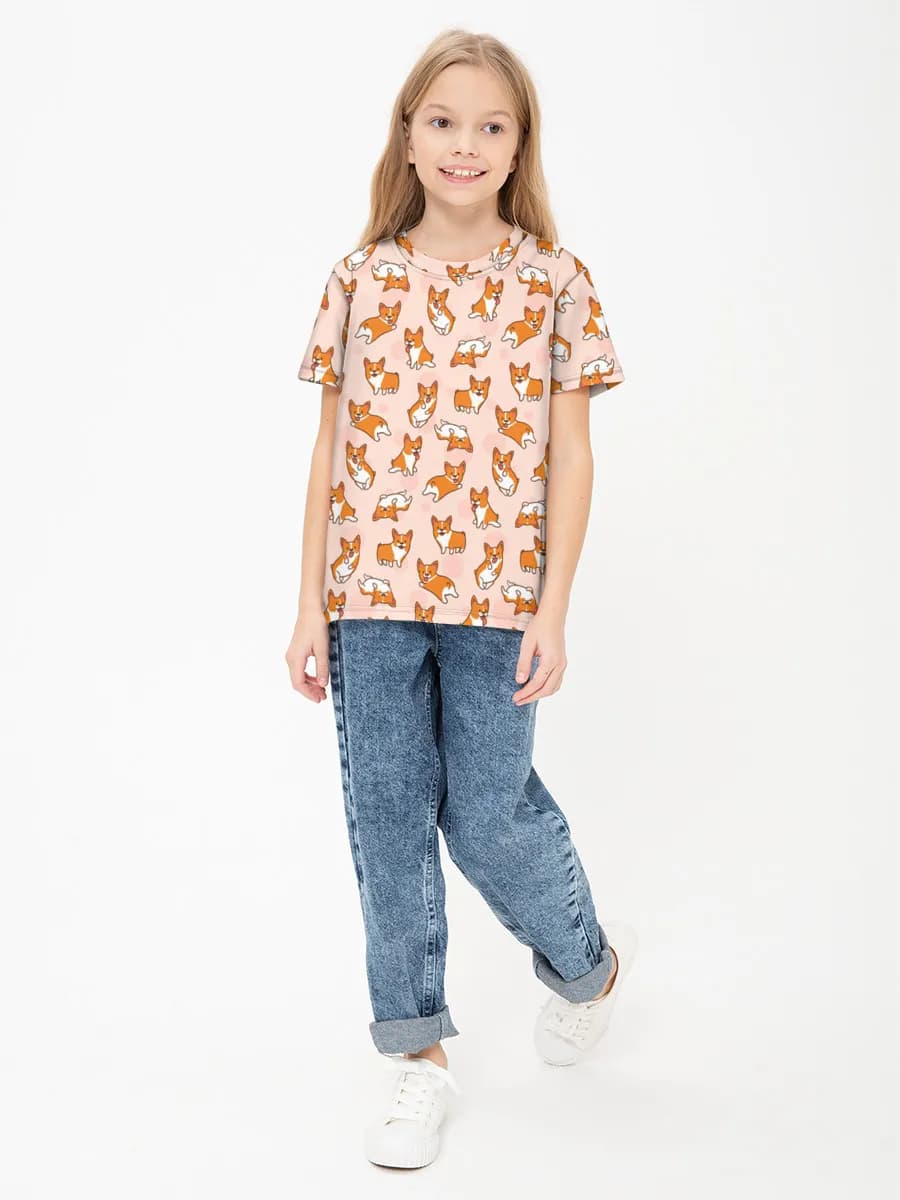 Basic Baumwoll-T-Shirt Mädchen