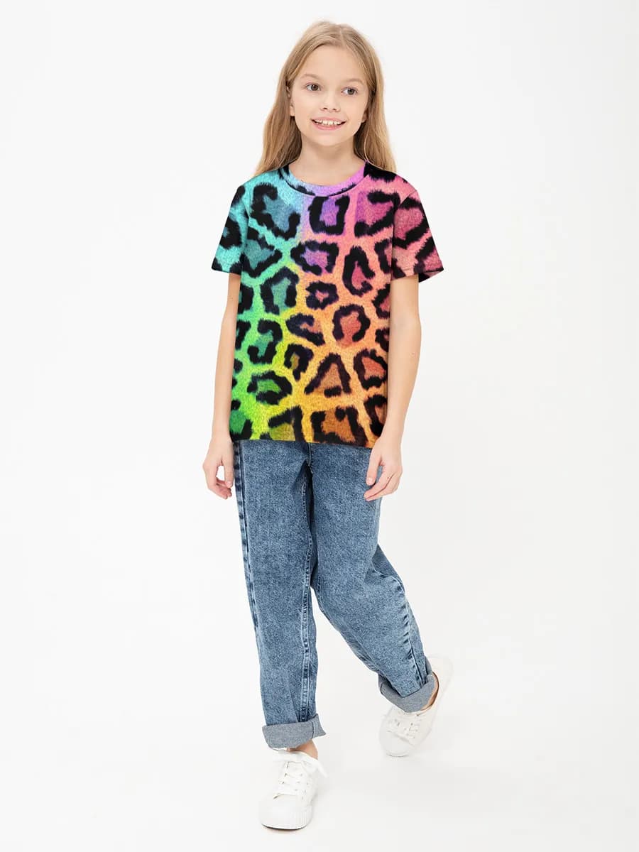 Girls' basic cotton T-shirt