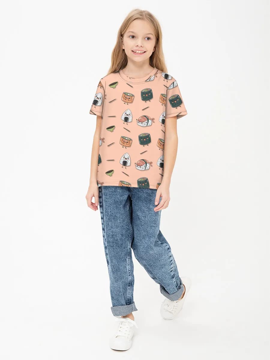 Girls' basic cotton T-shirt
