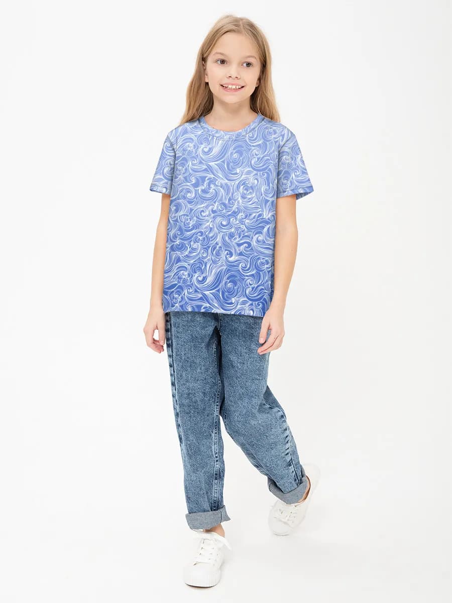 Girls' basic cotton T-shirt