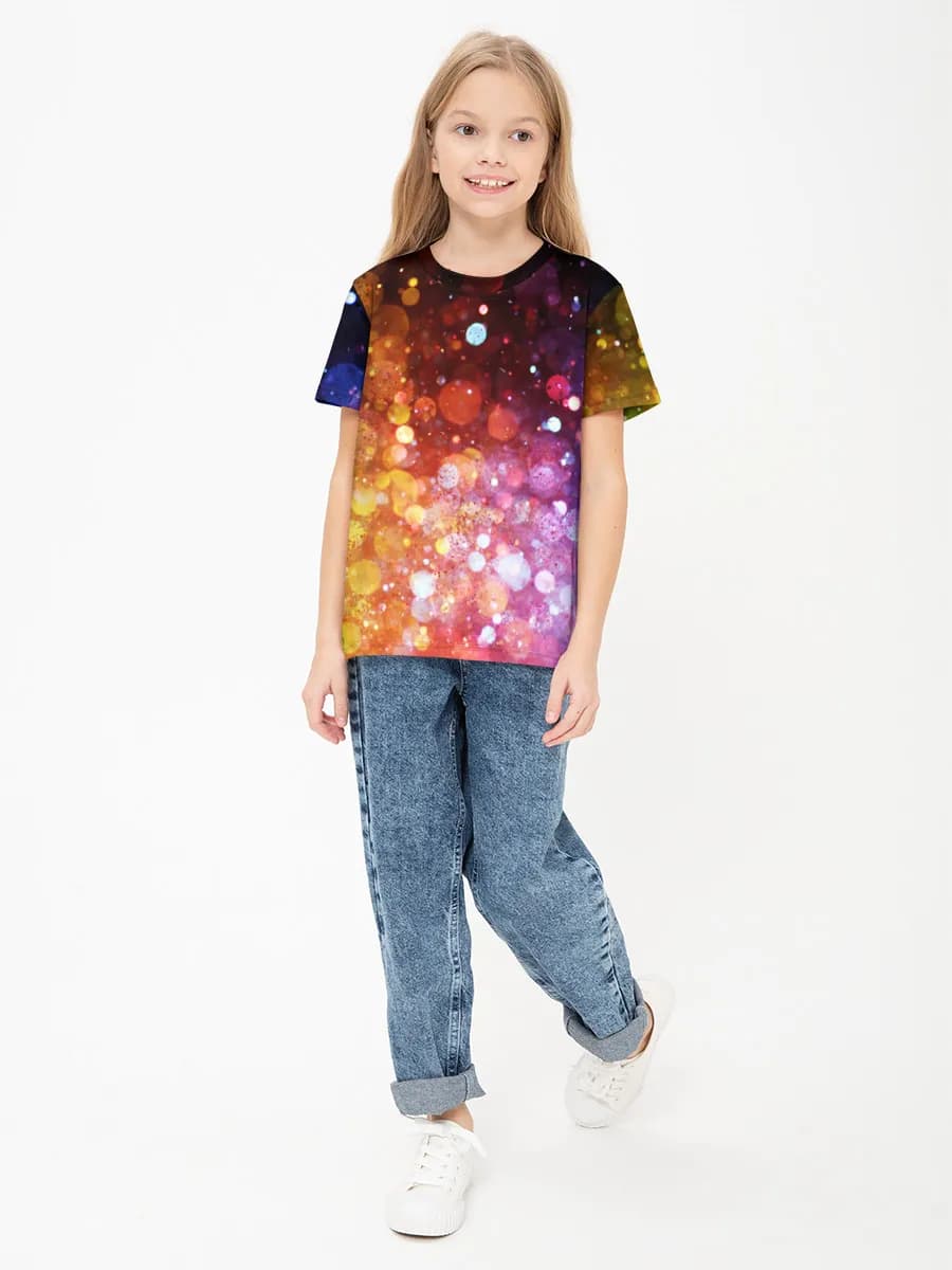 Girls' basic cotton T-shirt