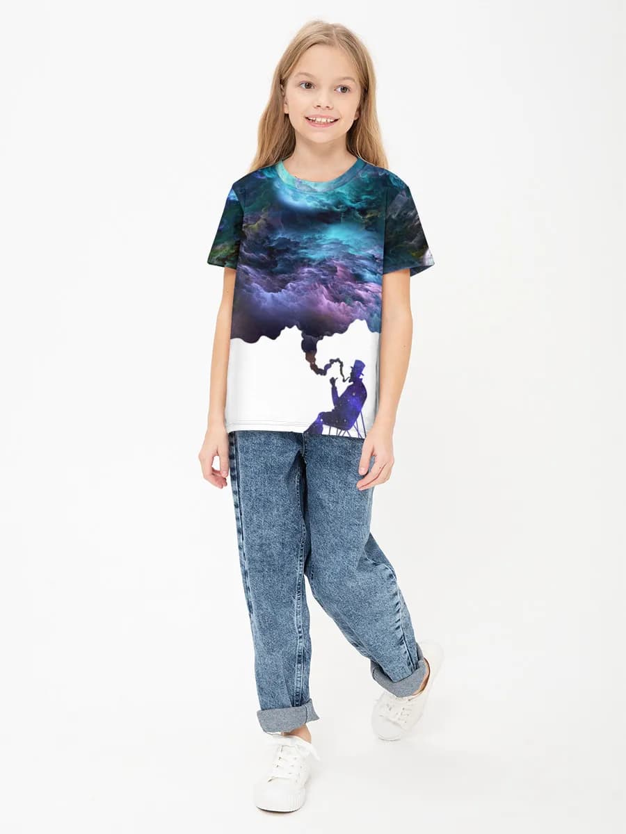 Girls' basic cotton T-shirt