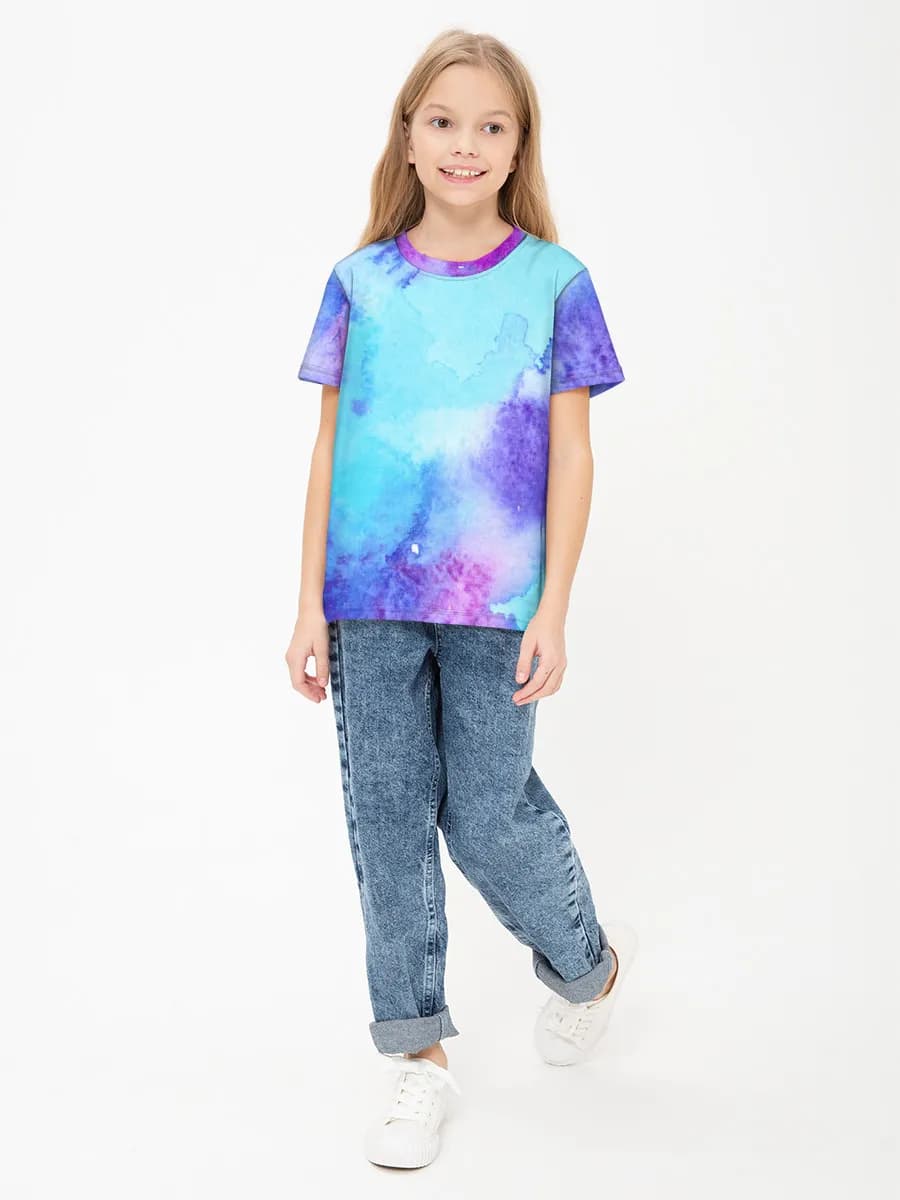 Girls' basic cotton T-shirt