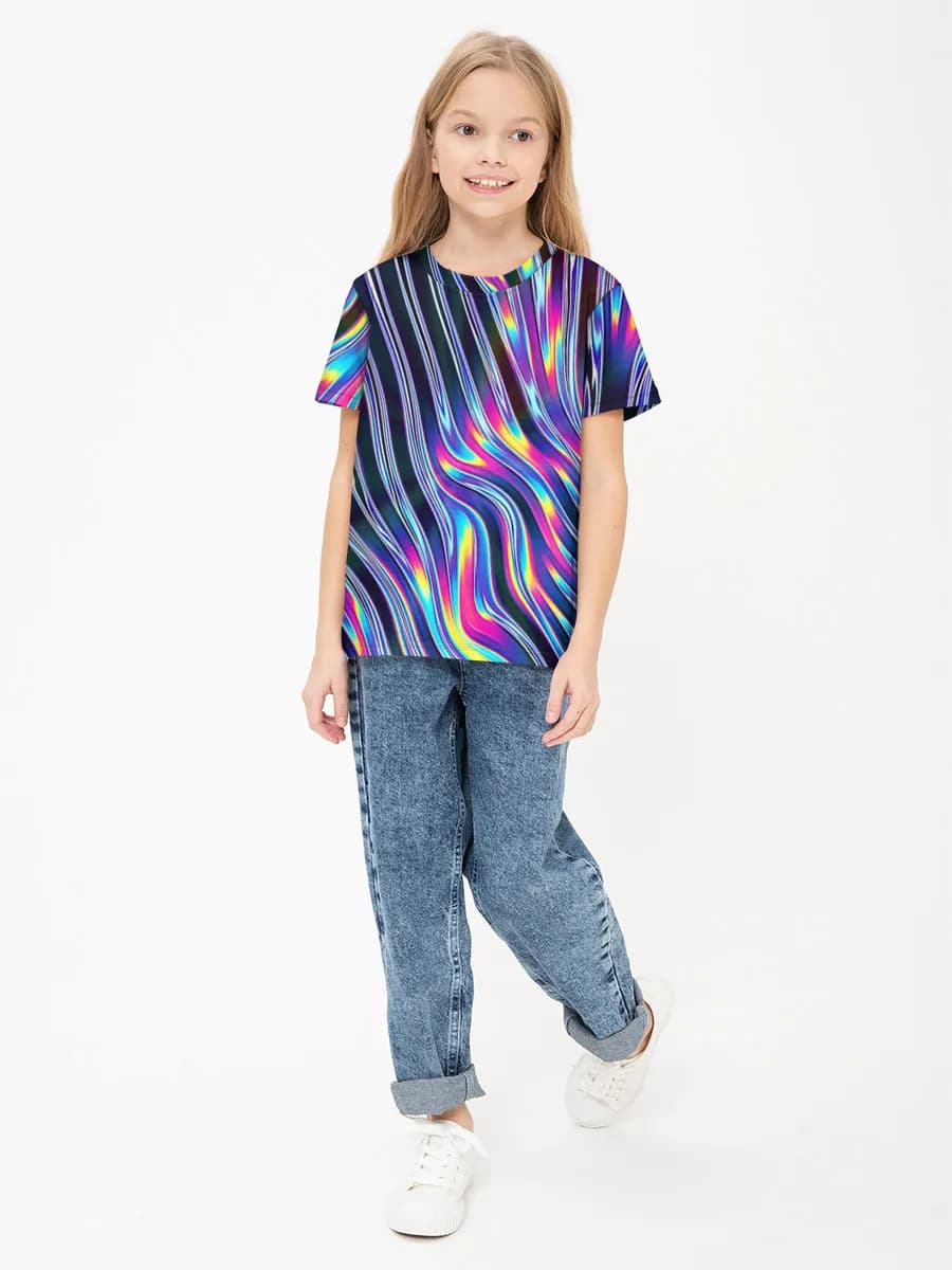 Girls' basic cotton T-shirt