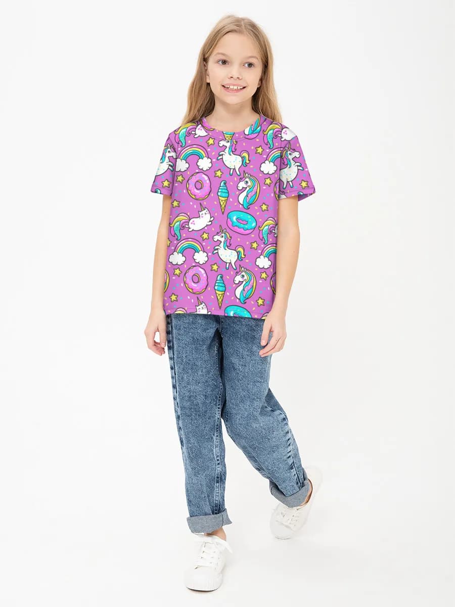 Basic Baumwoll-T-Shirt Mädchen
