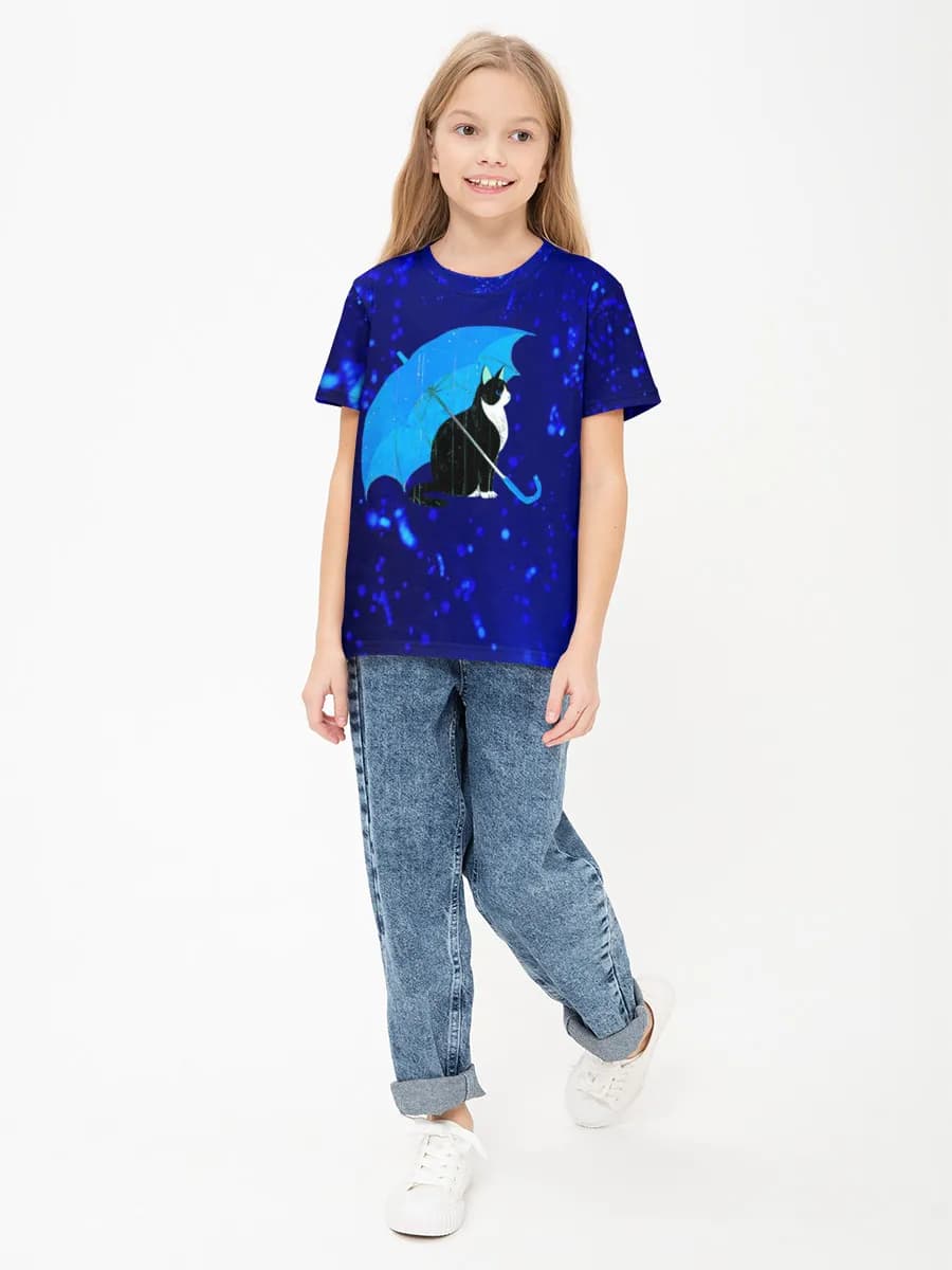 Girls' basic cotton T-shirt