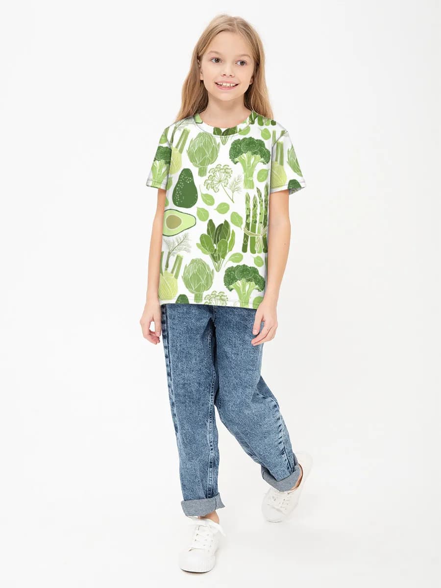 Girls' basic cotton T-shirt