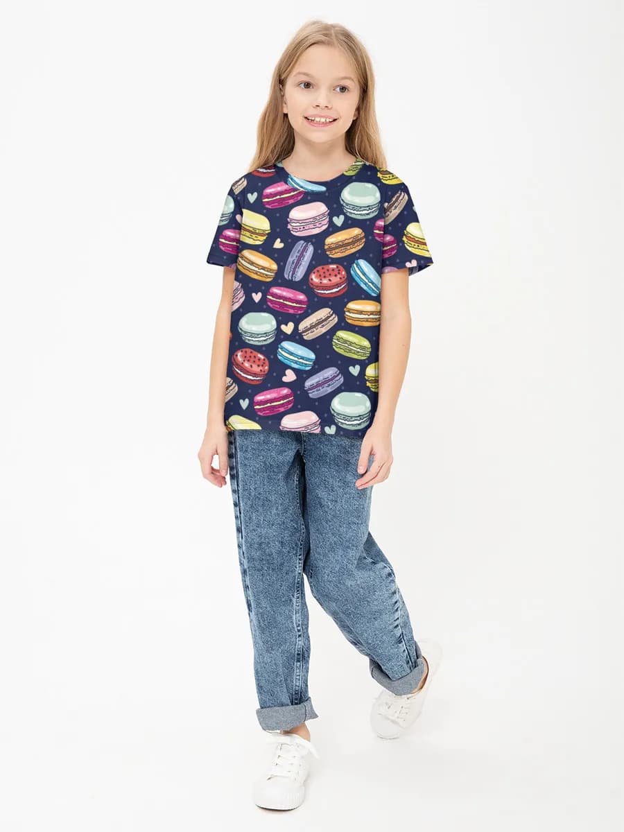 Girls' basic cotton T-shirt