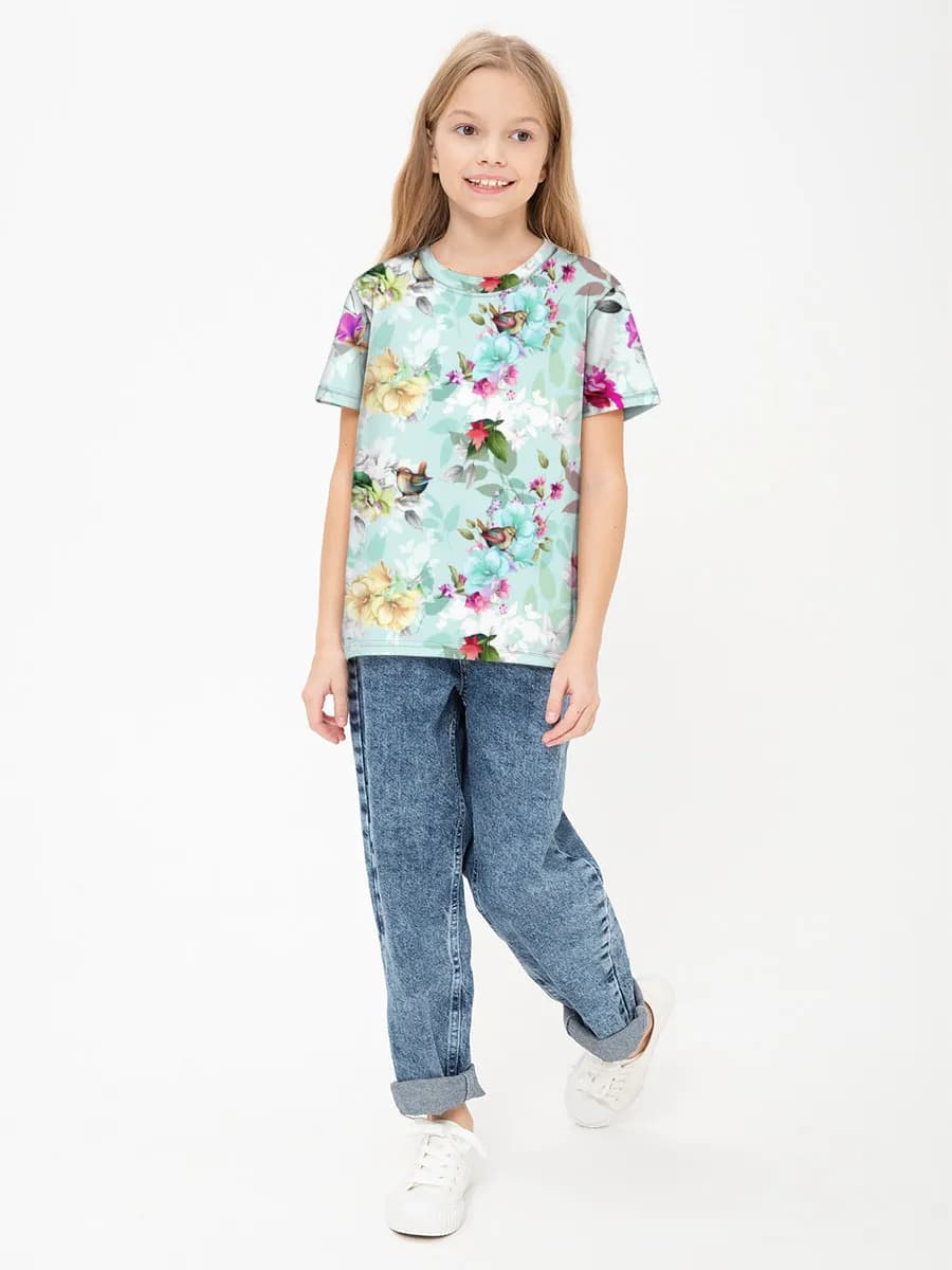 Basic Baumwoll-T-Shirt Mädchen