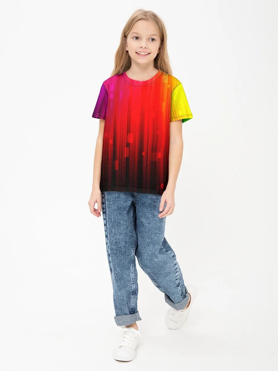 Girls' basic cotton T-shirt
