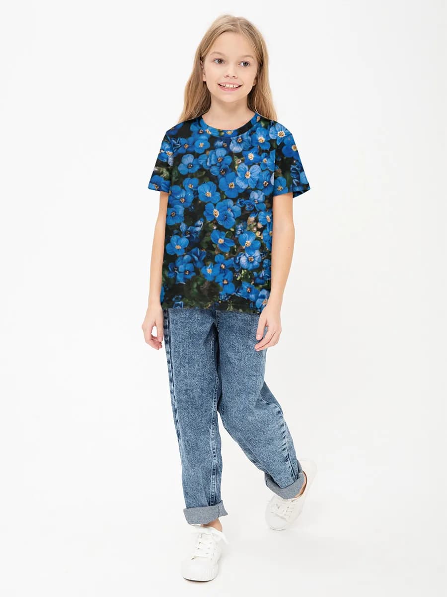 Girls' basic cotton T-shirt