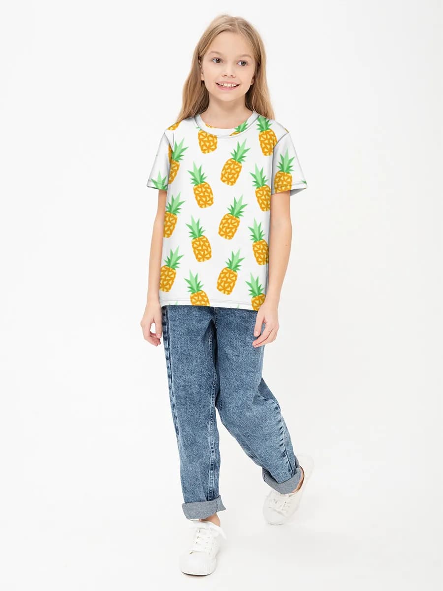 Girls' basic cotton T-shirt