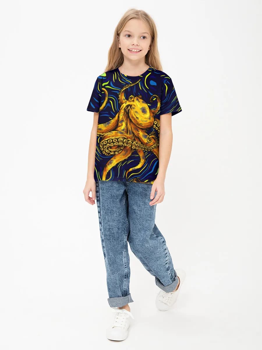 Basic Baumwoll-T-Shirt Mädchen