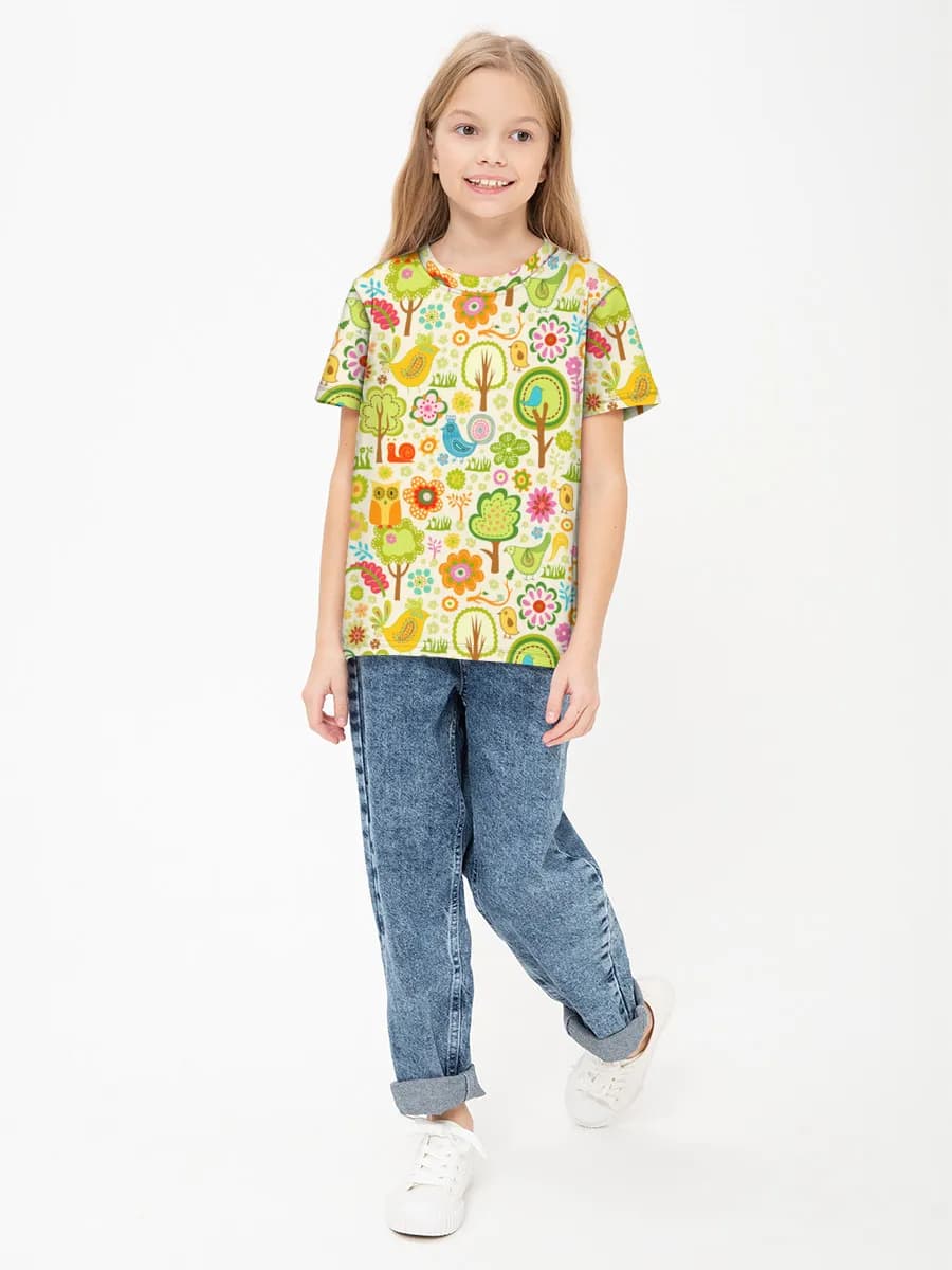 Basic Baumwoll-T-Shirt Mädchen