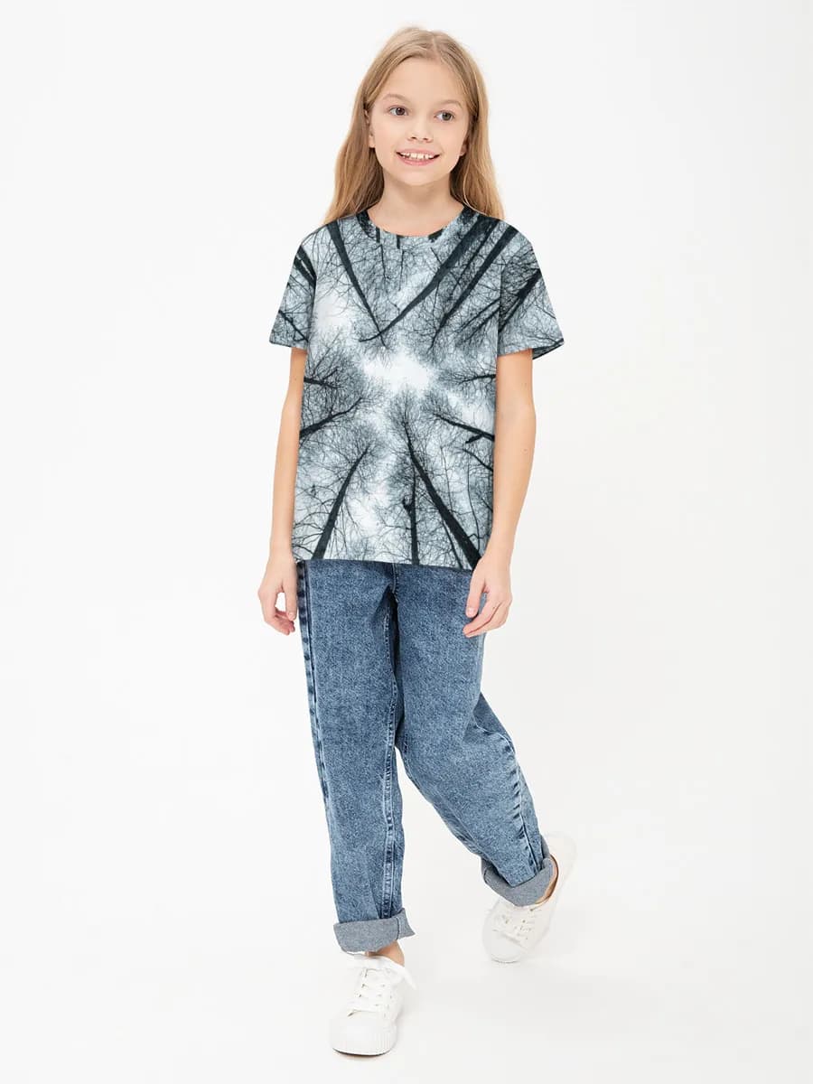 Girls' basic cotton T-shirt