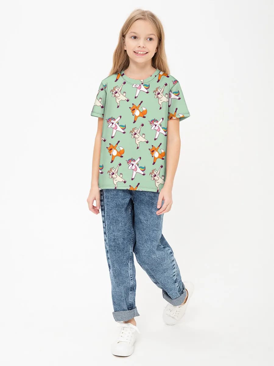 Girls' basic cotton T-shirt