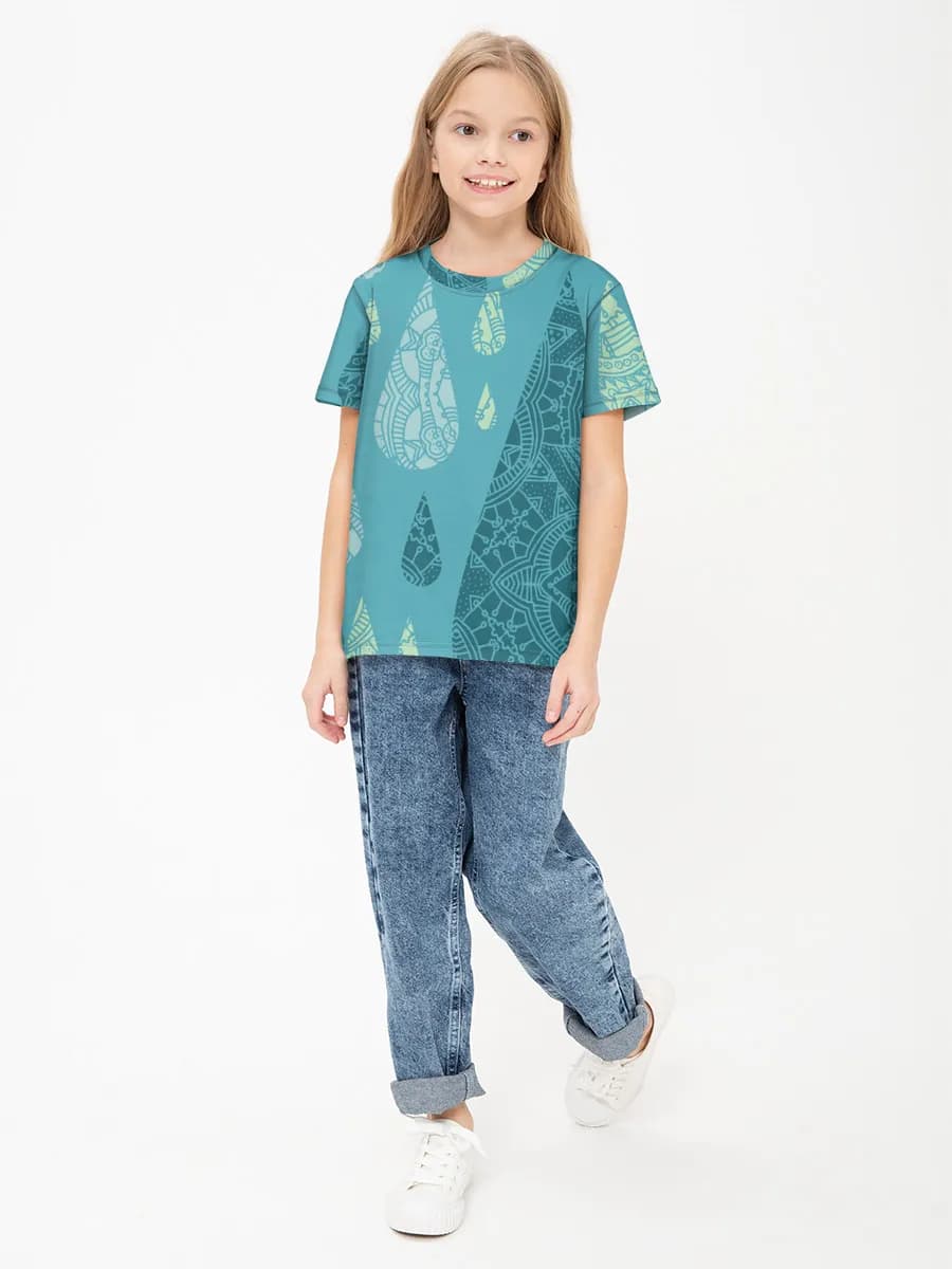Girls' basic cotton T-shirt