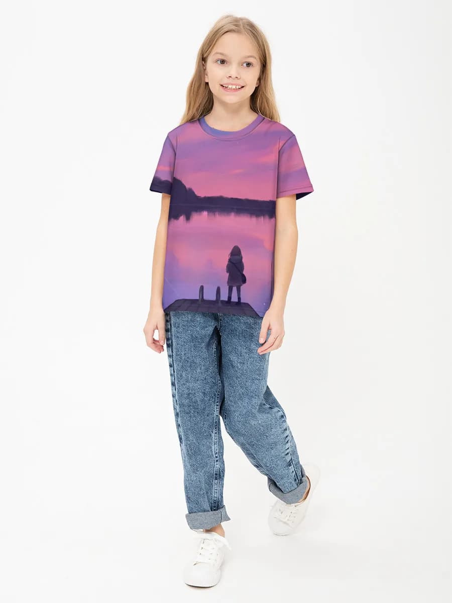 Basic Baumwoll-T-Shirt Mädchen