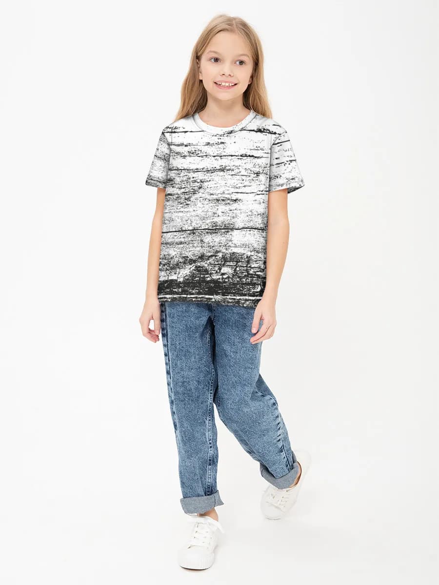 Girls' basic cotton T-shirt