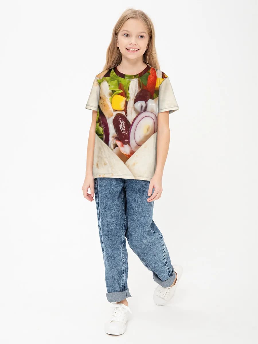 Girls' basic cotton T-shirt
