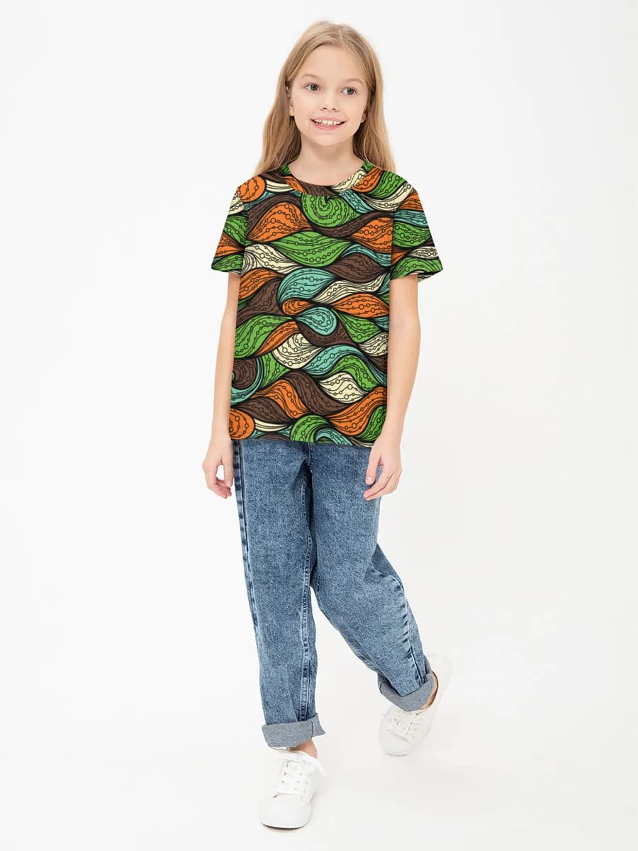 Girls' basic cotton T-shirt