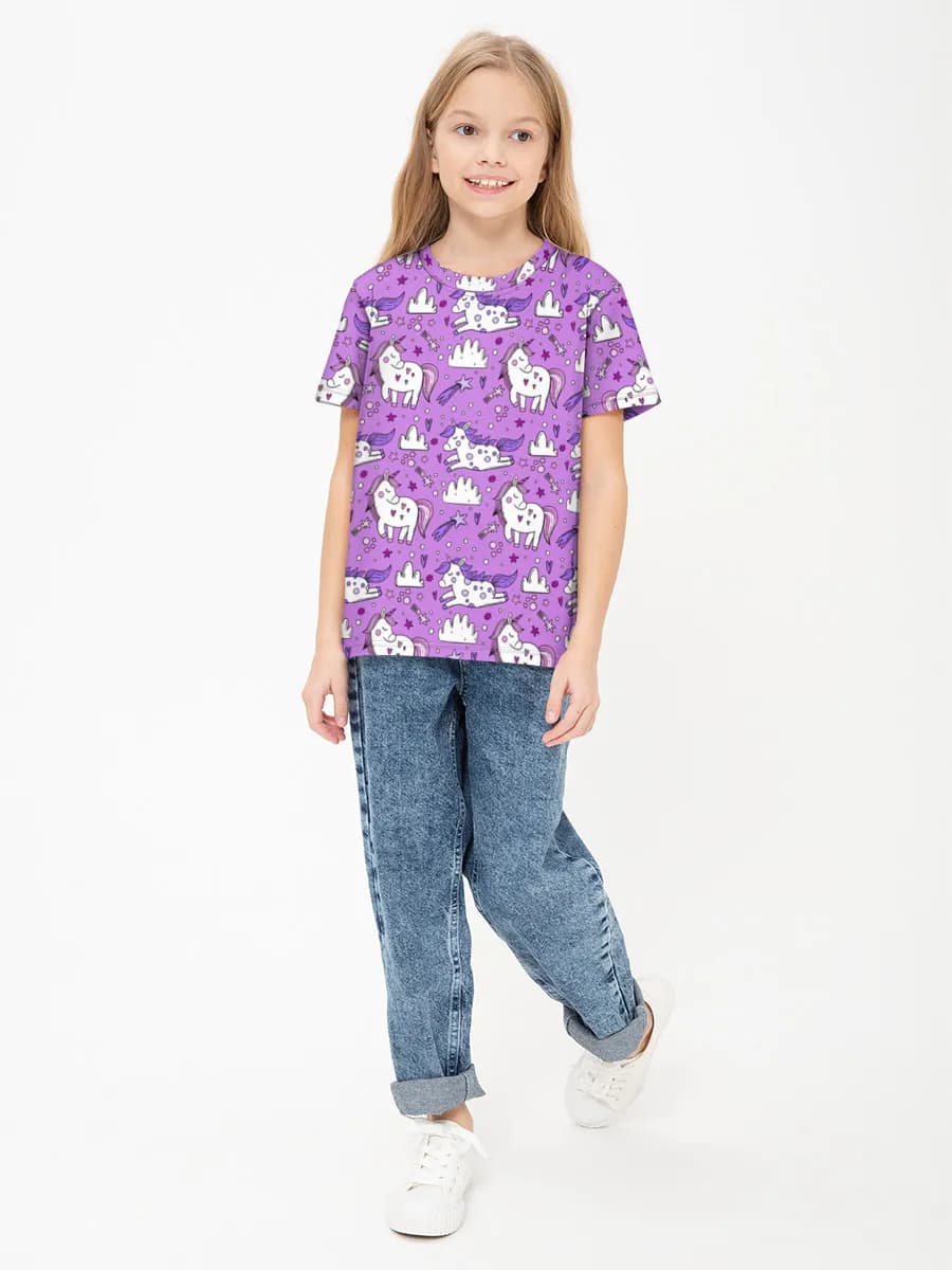 Basic Baumwoll-T-Shirt Mädchen