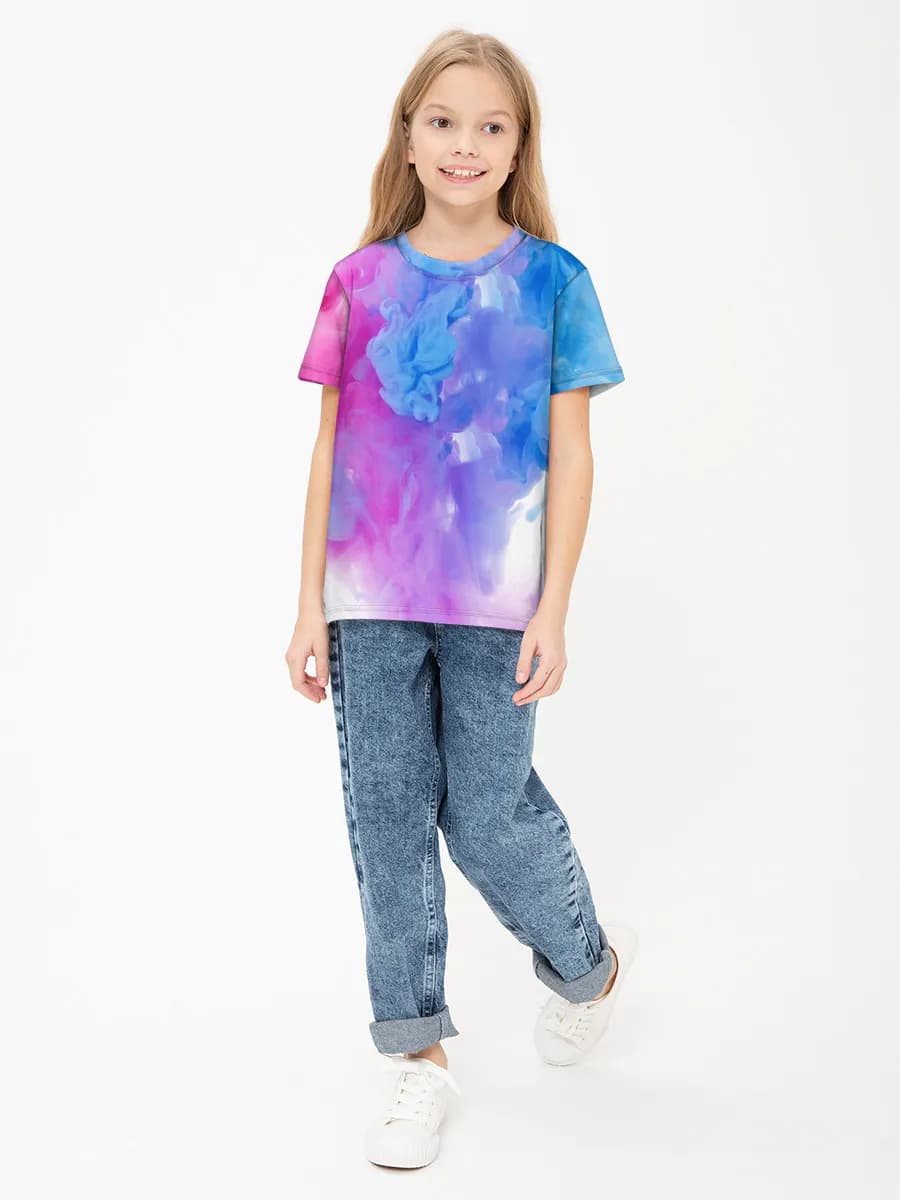 Girls' basic cotton T-shirt